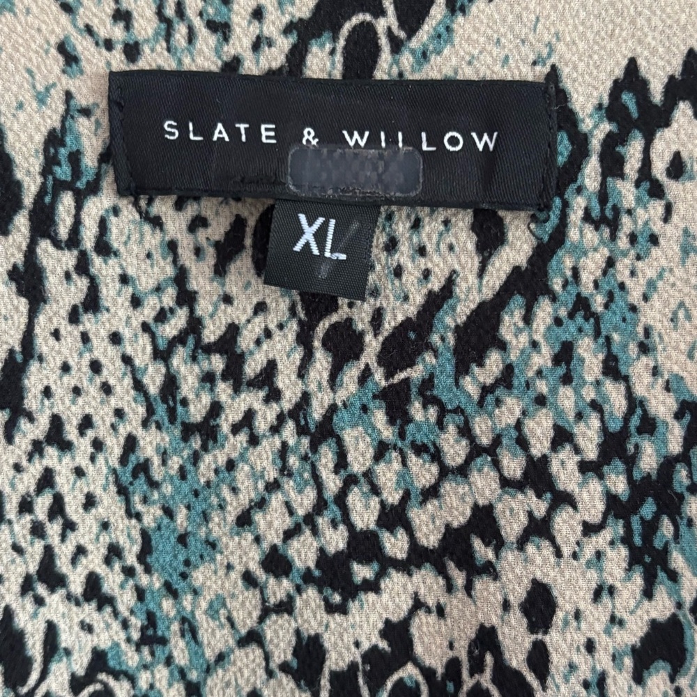 SLATE & WILLOW Phyton Printed Surplice Wrap Dress Xl - Picture 13 of 14